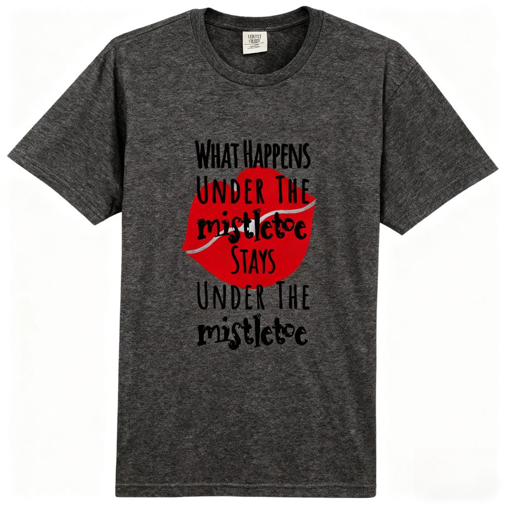 Under The Mistletoe Rules - Christmas Fun Holiday Kiss Comfort 100% Cotton Adult Heavyweight Unisex Fashion Casual Loose T-Shirt