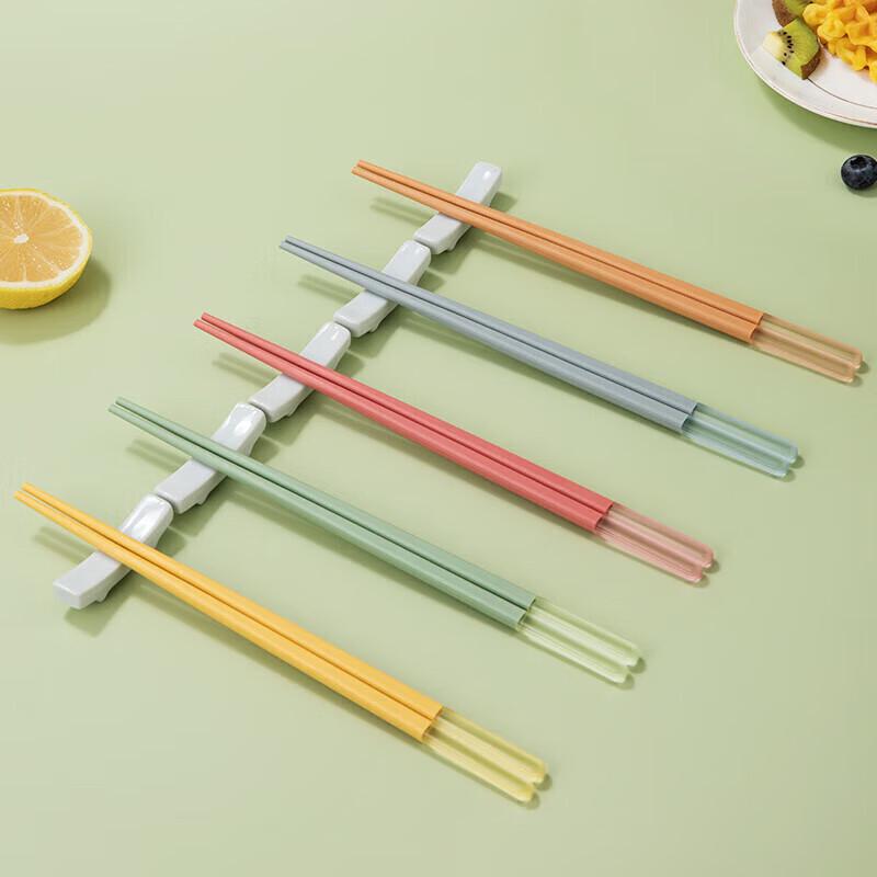KOBACH Fruit Colorful Anti-slip Alloy Chopsticks - 10 Pairs