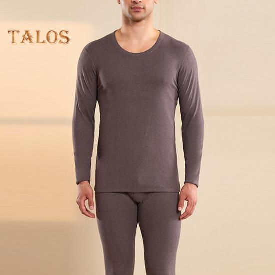 2 szt./zestaw Zimowa męska bielizna termiczna okrągły dekolt długi rękaw ciepły gruby wysoka elastyczność dopasowany krój otwarty krok męski zestaw piżamowy sportowy dres