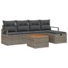 Ensemble de canapé de jardin vidaXL 6 pièces avec coussins gris en résine tressée, Canapé de jardin 2 places vidaXL avec 3360863