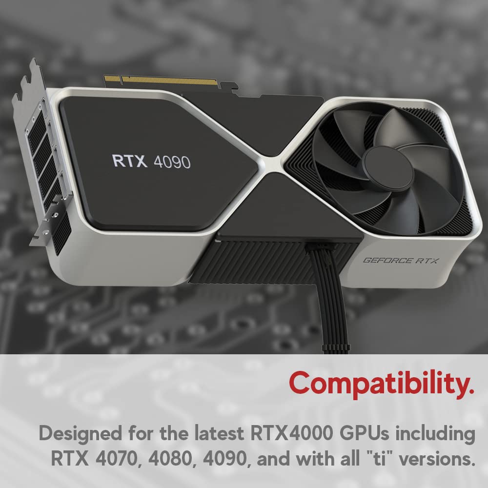 LINKUP AVA 600W PCIe 12VHPWR 16pin AWG16 High Current Power Supply Unit Cable 70cm Compatible with All RTX 3000 FE Graphic Boards - 5.0 (12+4) -