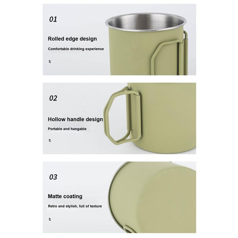 Camping Mug Stainless Steel Cup Tourist Tableware Picnic Utensils Outdoor Kitchen Equipment Travel Cooking set outdoor Hiking
