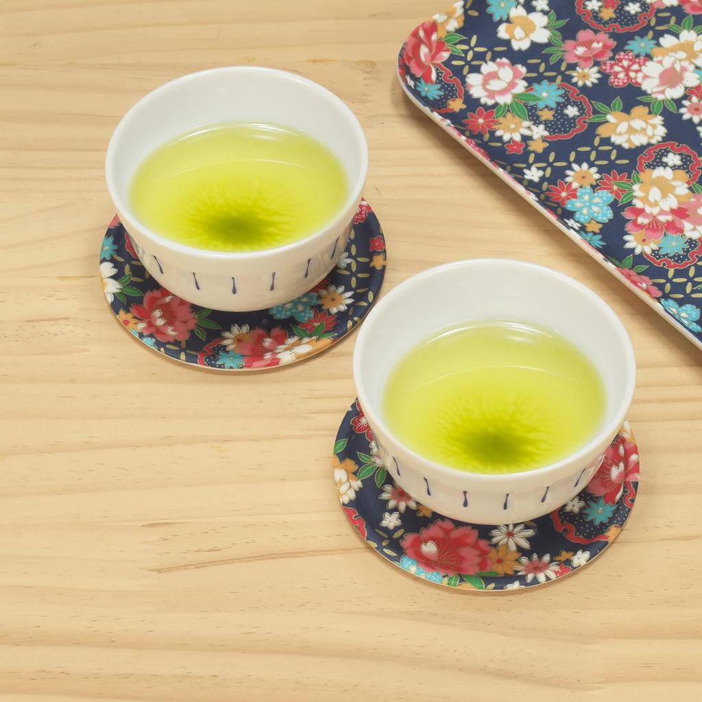 TATSU-CRAFT Yuzen Washi Coasters with Cherry Blossom and Peony Designs, Dishwasher Safe, Stylish Plastic, Japanese Modern Design, Yuzen, Washi,