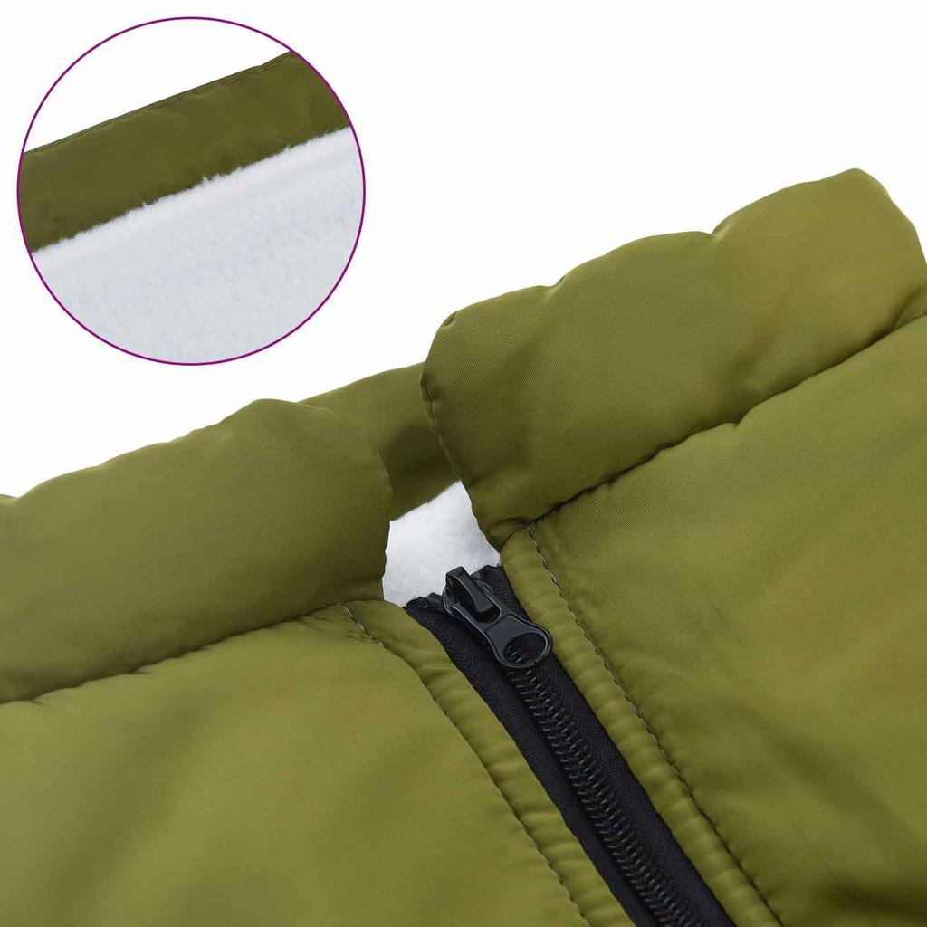 Dog Coat Olive Green L44 Fleece and Polyester