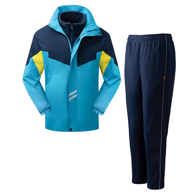 2025 Winter Waterproof School Uniform Windbreaker & Sportswear Set - Warm, Outdoor, Three-Piece for Students.