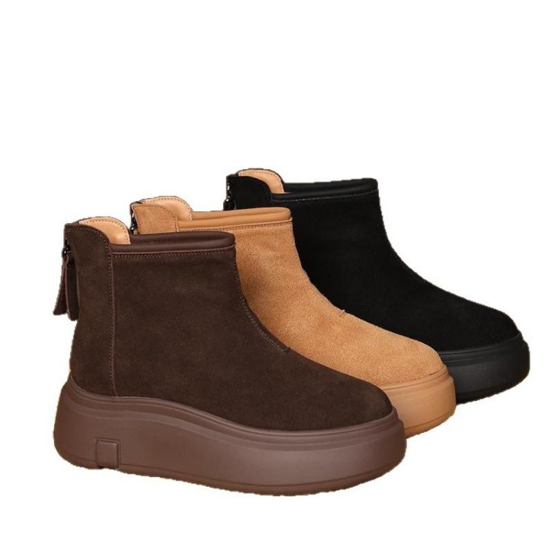 Thick-soled Shoes, Fleece Snow Boots, Short Boots, New Large-headed Sponge Boots for Women