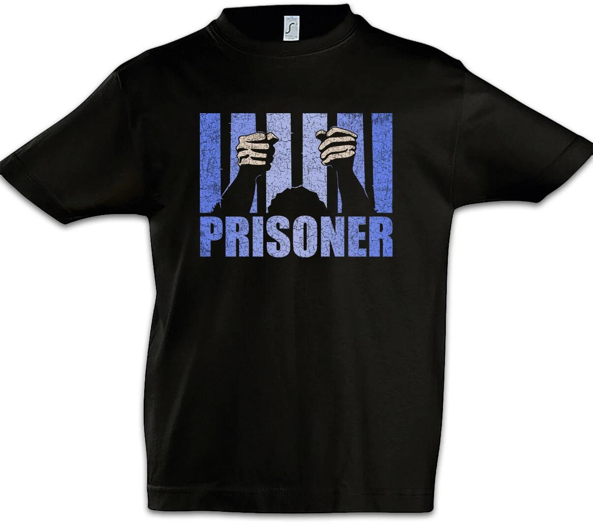 

Prisoner Kids Boys kids boys T-Shirt Prison Gangster Biker Prisoner Grid Bars 130