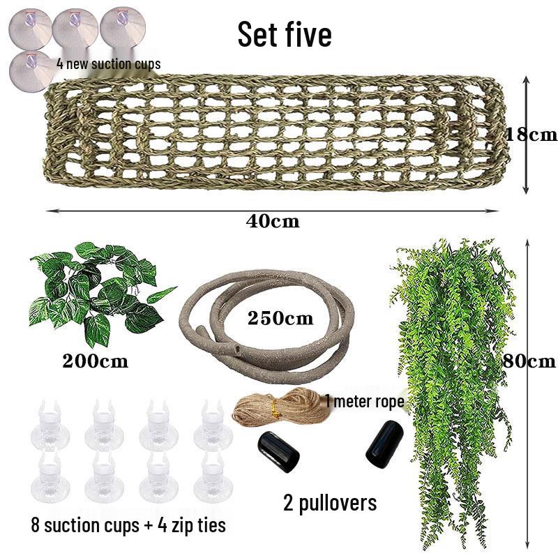 Reptile Hammock & Climbing Vine for Terrariums: Ideal for Geckos, Bearded Dragons, and Lizards - Artificial Plant Decoration