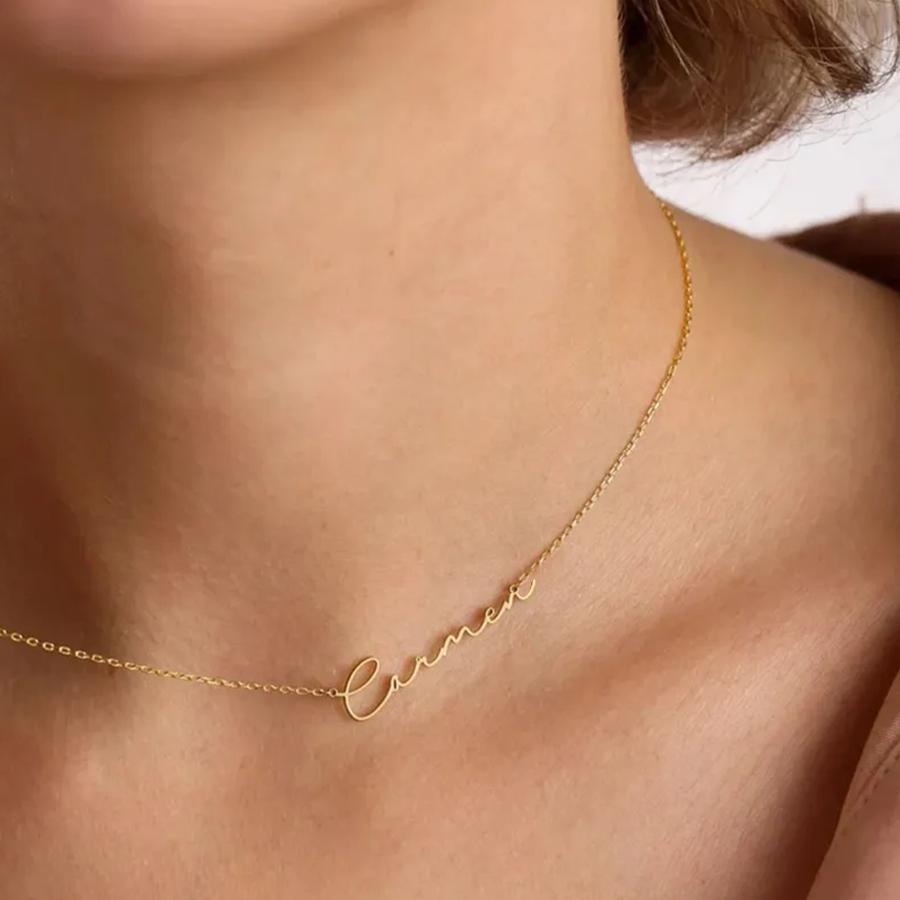 Stainless Steel Choker Custom Necklace Personalized Jewelry Men Handmade Nameplate Pendant Necklaces Women Best Friend Gift