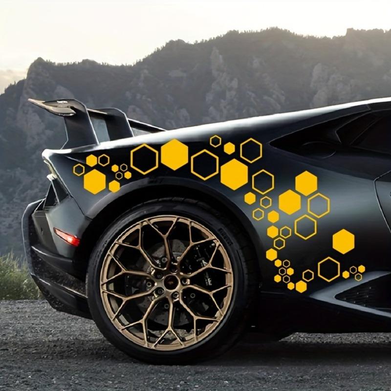 52 st Honeycomb Auto Vinyl Dekaler Stora och Små Kombinerade sexkantiga klistermärken DIY Bilkaross Cool Styling Öppen stil Dekoration