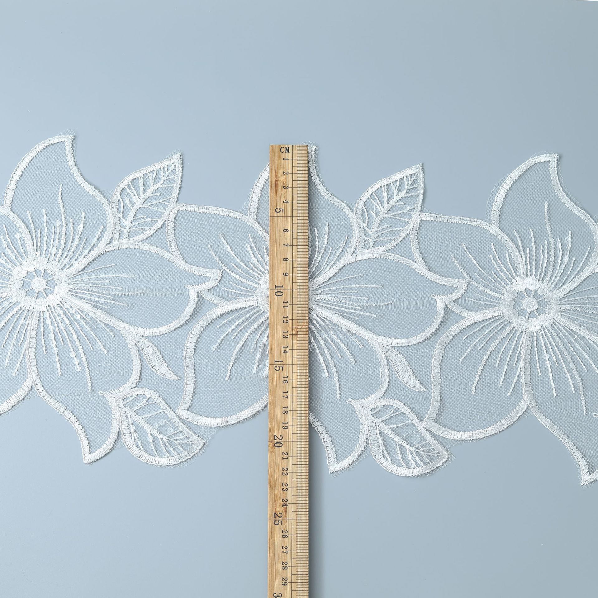 

Clothing Accessories Car Bone Lace Lace Transparent Bead Lace Wedding Dress 23Cm White/transparent film/23CM