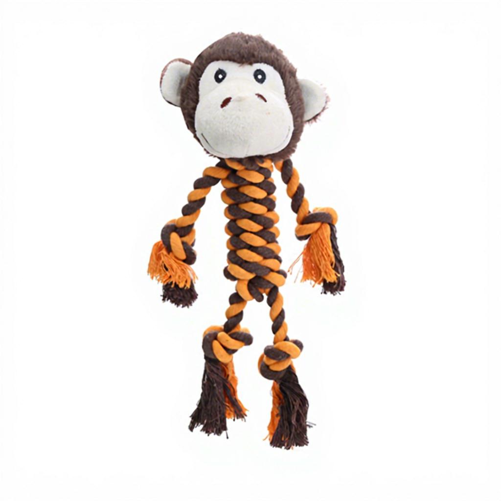 Manufacturer Wholesale Eco-Friendly Dog Chew Plush Toy New Animal Stuffed Toy with Long Legs Cotton Rope for Pets (as the picture,25*32cm)
