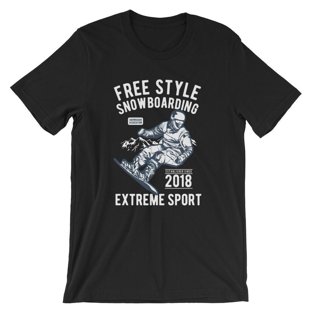 Free Style Snowboarding T-Shirt. 100% Cotton Premium Tee NEW