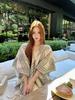 Retro Striped Tassel Korean Cape: High-End Warm Plaid Scarf Shawl