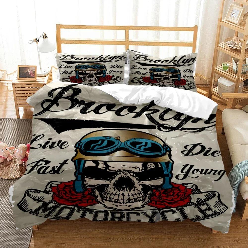 Mysterious Black Skeleton Digital Print Polyester Bedding Sets Child Kids Covers Boys Bed Linen Set For Teens  Bed Sheet Set