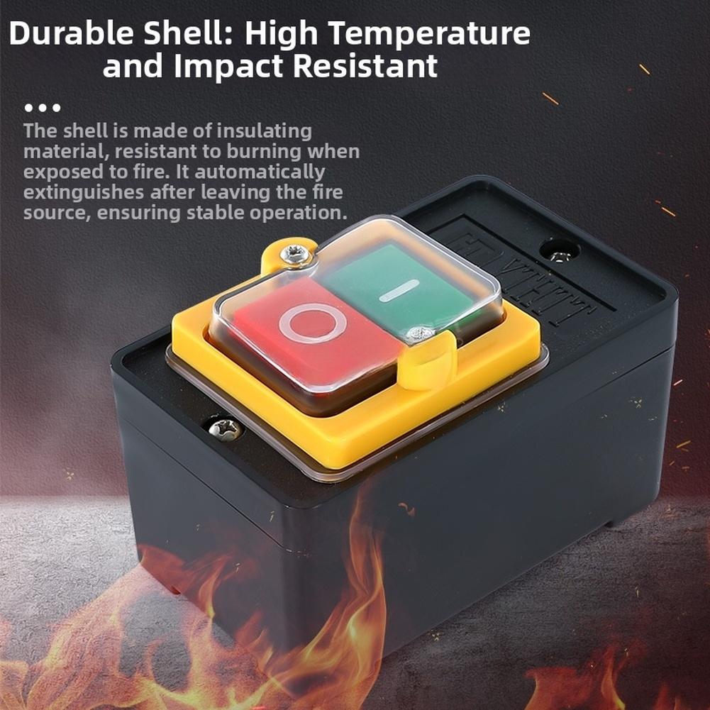 For Electrical Safety CNC Button Switch Flame-Retardant Housing Indicator Light 5.6*4.8*9.0cm High Temperature Resistance