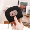 PU Leather Cartoon Pig Multi Card Slot Holder Zipper Coin Purse Soft Touch Clip Wallet for Women Kids Party Use