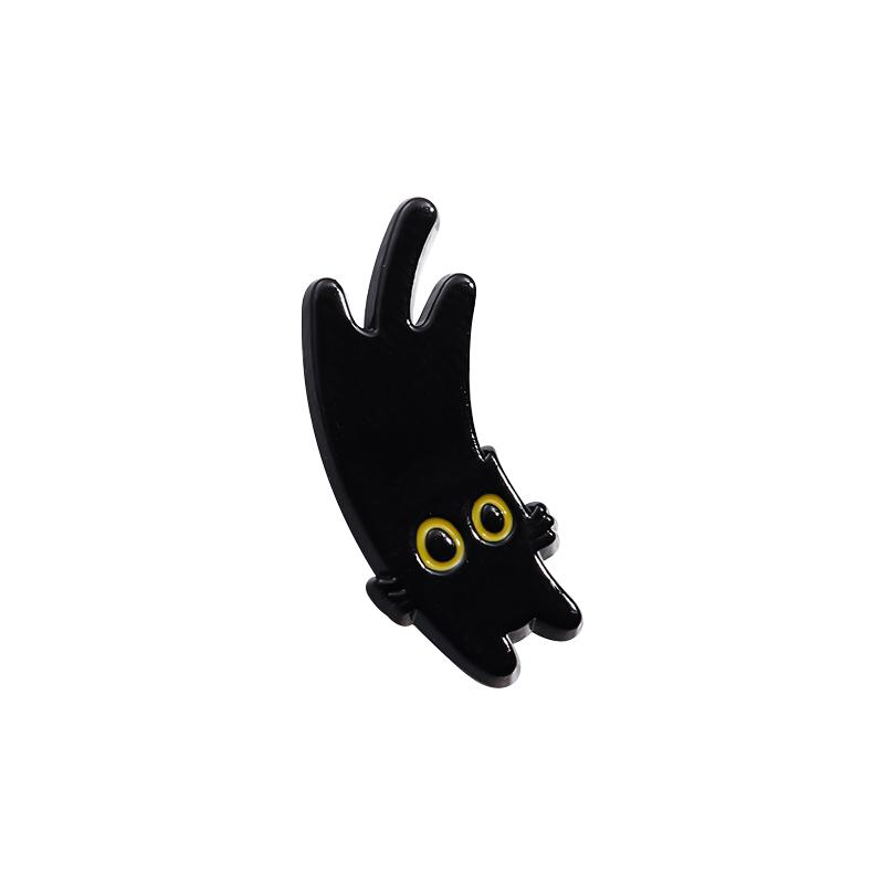 

Black Cat Cinderella Cute Brooch Animal Big Eyes Cat Metal Badge Bag Metal Geometric Baked Paint Accessories
