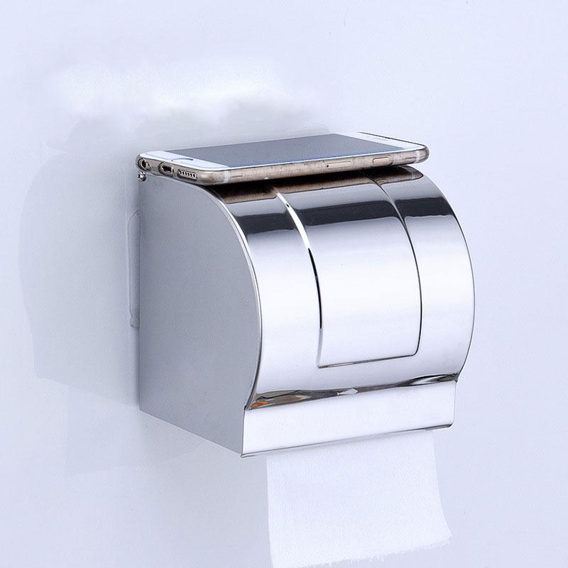 Stainless Steel Toilet Paper Holder Toilet Paper Holder Toilet Waterproof Tissue Box Sanitary Roll Paper Toilet Paper Storage