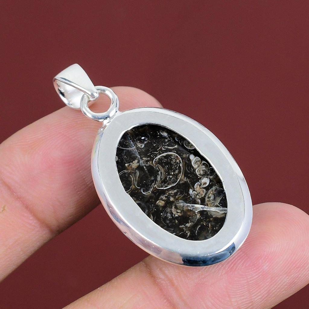 Turritella Agate Pendant Handmade Jewelry Gemstone Pendant 925 Sterling Silver Pendant Turritella Agate Jewelry Gifts For Him Dainty Pendant
