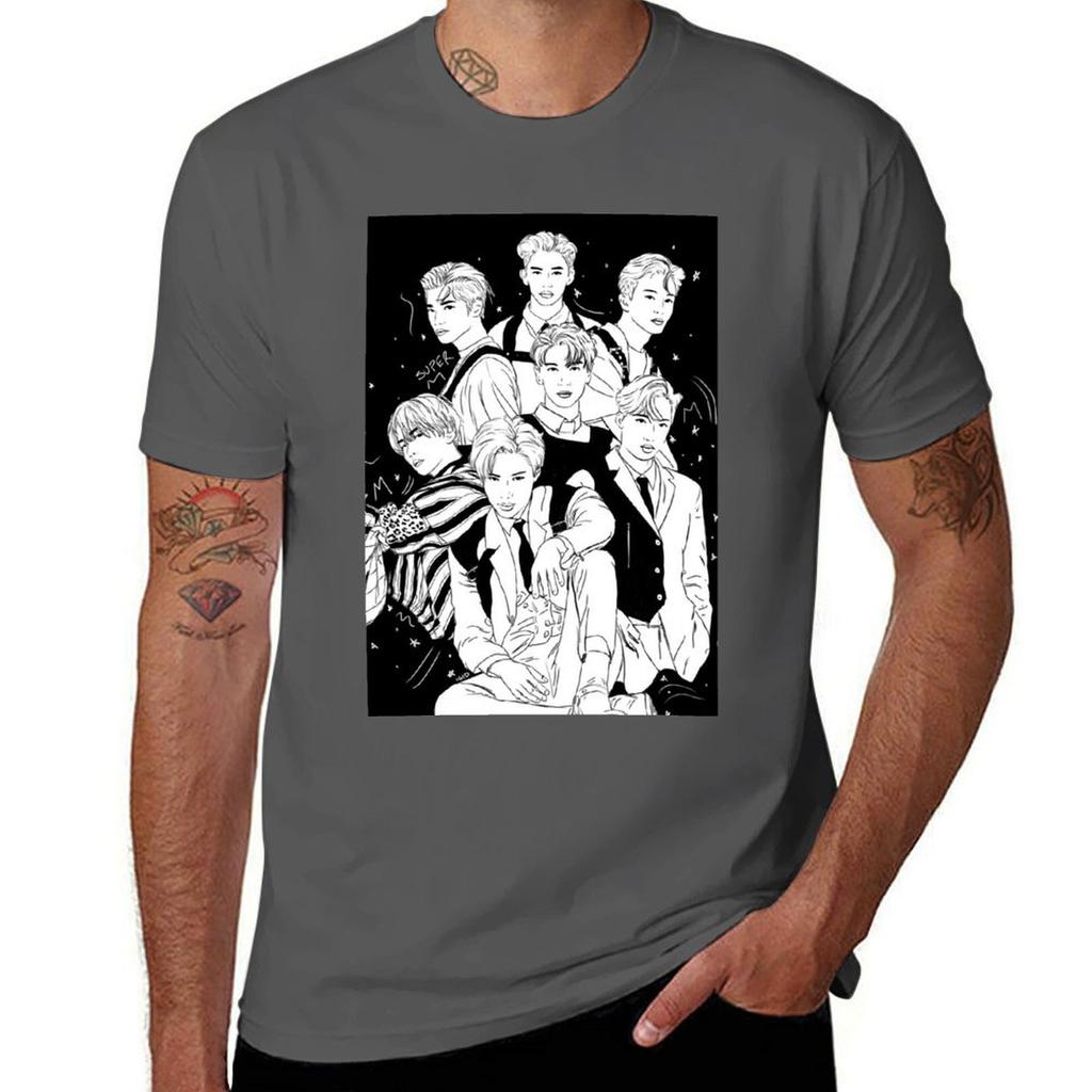 Superm Group Sketch Tshirt Sporty Breathable Short Sleeve Tshirt