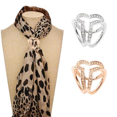 Mode Frauen Tri-Kreis Schal Schnalle Brosche Ring Schal Clip Schmuck Zubehör