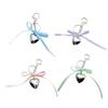 Fashion Bowknot Heart Charm Keychain Haning Ornament Keyring Lovely Pendants Decoration for Purse Bag Backpack Handbag