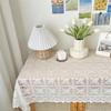 Flower Embroidered Table Cloth White Home Dust-proof Cover New Lace Tablecloth  Home