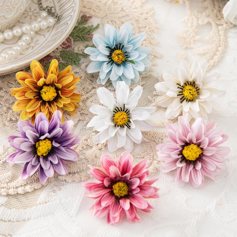 10/20PCS Small Daisy Artificial Flower Home Room Table Decora Wreaths Wedding Bridal Accessories Outdoor Brooch Gifts Candy Box