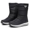 Winter snow boots women's tall cotton boots winter thickened waterproof and non-slip piled large size cotton shoes thickened