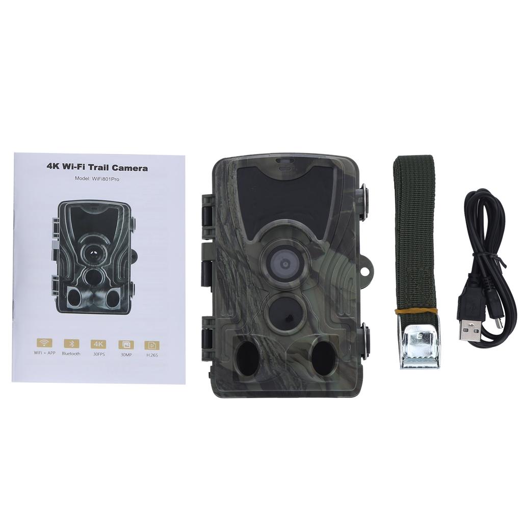 Outdoor Hunting Camera 4K HD WIFI‑801PRO APP Bluetooth Camera Monitor Infrared Night Vision