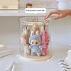 Caixa Expositora de Pingente Labubu Rotativa Transparente Boneca Labubu Feita à Mão Caixa Surpresa Armazenamento Suporte de Exposição Enfeites Decorativos