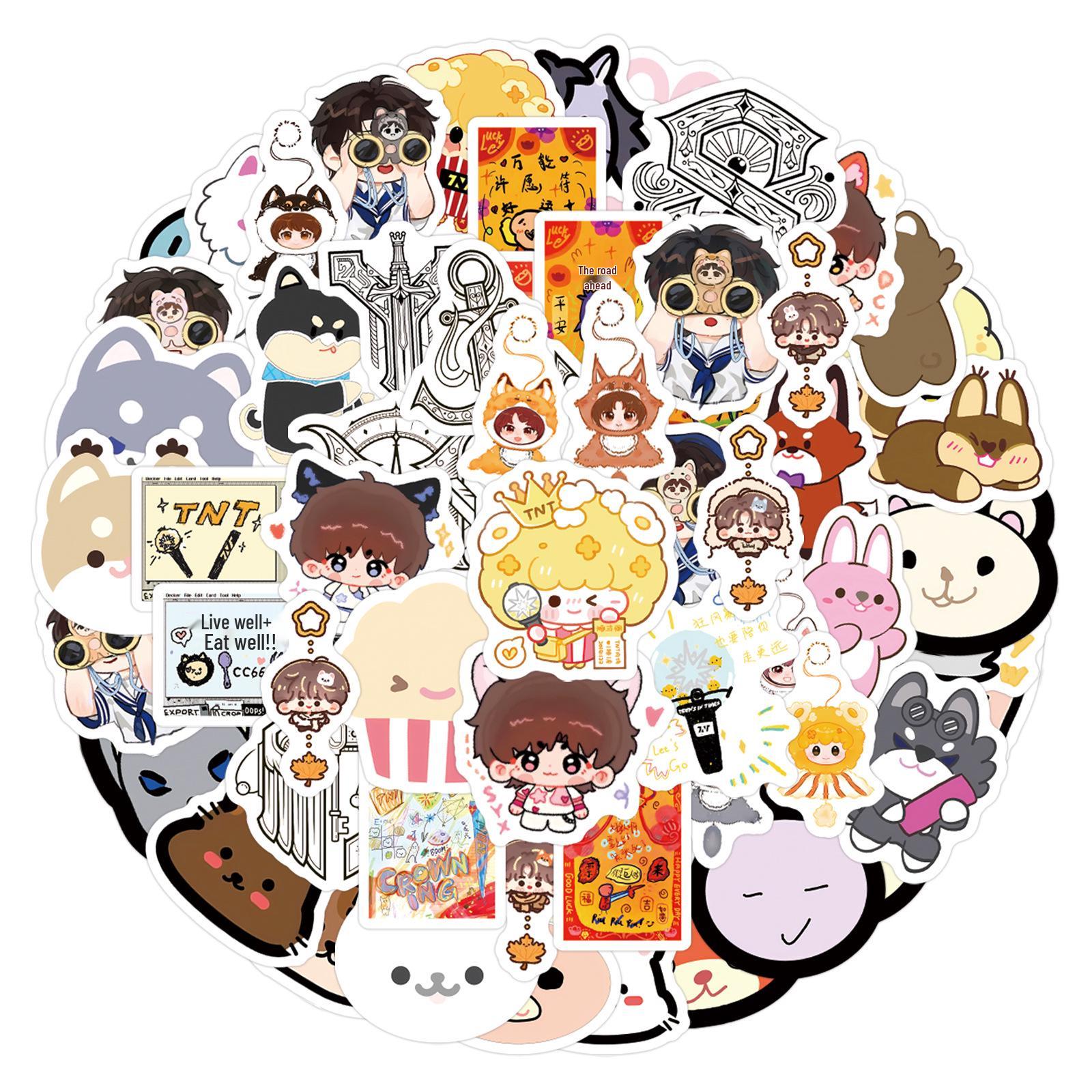 100 Cartoon TNT Era Youth Stickers for Journals, DIY Stationery, Phones, and Laptops