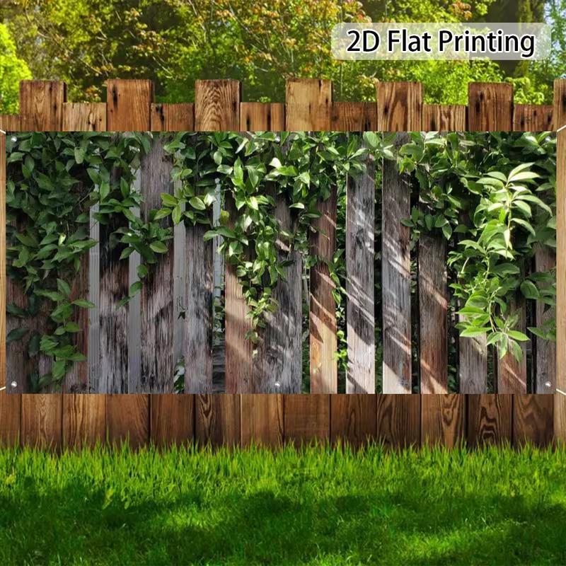 2D Cottage Green Creeper Vintage Wood Wall Garden Background