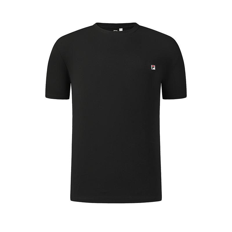 FILA Tennis Simple Sports Training Versatile Comfortable Knitted Short Sleeve T-Shirt Men Tops Black A51M613101FBK