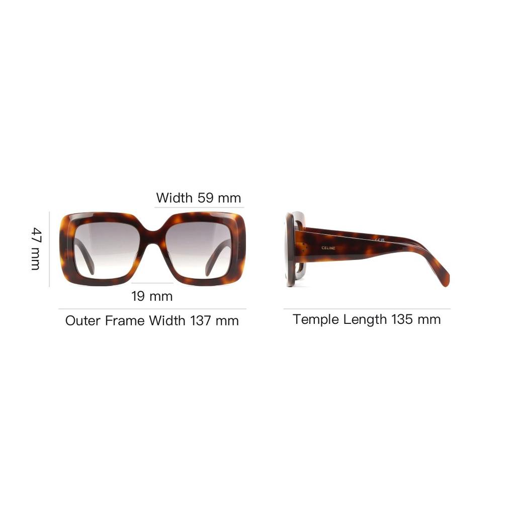 Celine Letter Decoration Acetate Irregular Shape Sunglasses Women Sunglasses Brown CL40263U53B