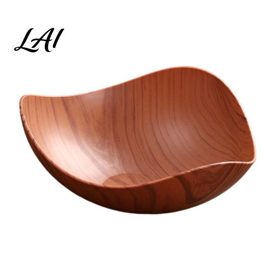 Non-toxic Snack Tray Vintage Wood Grain Fruit Tray Food-Grade Candy Serving Plate Thickened Wear Resistant Nestable Stackable Plate Storage