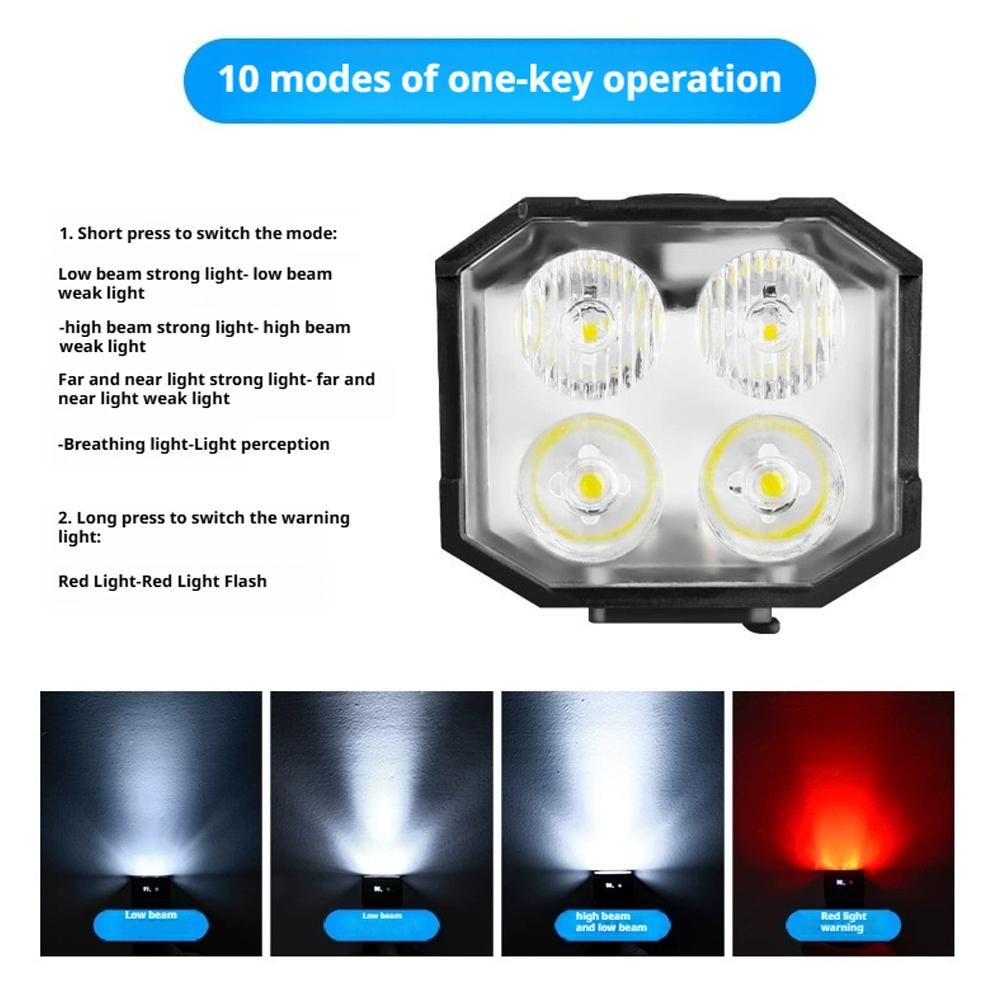 Bicycle Lights Solar Charging And Type-C Fast Charging Cycling Light LED Front Rear Lamp Bike Light Rechargeable MTB Bike Light