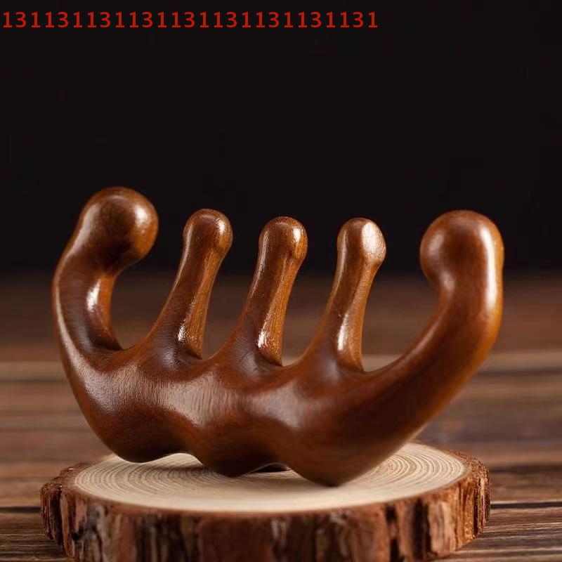 Wood Therapy Massage Comb Head Face Scalp Gua Sha Massager Natural Facial Sandalwood Wide Tooth Guasha Scraping Body Massage