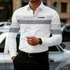 2026 Hot Selling Men's Shirt Gradient Printed Shirt Street Style Lapel Slim Fit Long Sleeved Shirt Business Casual Top