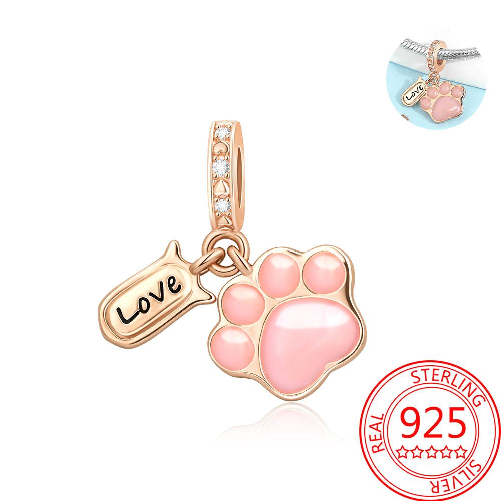 Koperen, echt roségouden, roze octopus, zomerschildpad, hartvormige hanger, geschikt voor originele armbanden, kettingen, armbanden voor meisjes