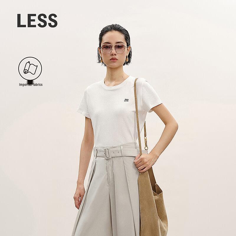 LESS 2026 Summer Casual Round Neck Cotton Blend T-shirt
