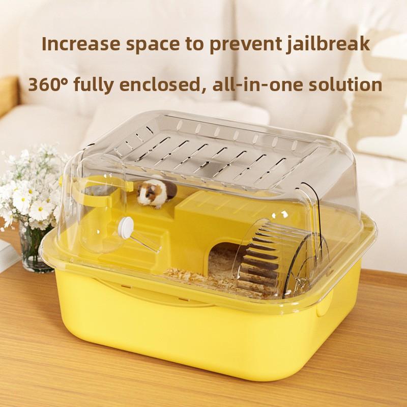 Luxury Acrylic Hamster Cage, Spacious Portable Syrian Hamster Habitat, Travel Small Animal House with Clear View, Premium Pet Supplies