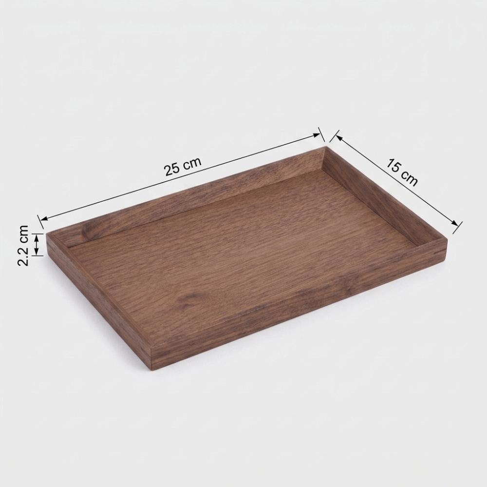 Rectangle Tea Tray Matte Rectangular Plate Simple Style Wooden Tray Fruit Storage