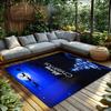Merry Christmas Tree Rug, Blue Holiday Carpet with Festive Greetings, Plush Non-Slip Mat for Cozy Living Room Decor