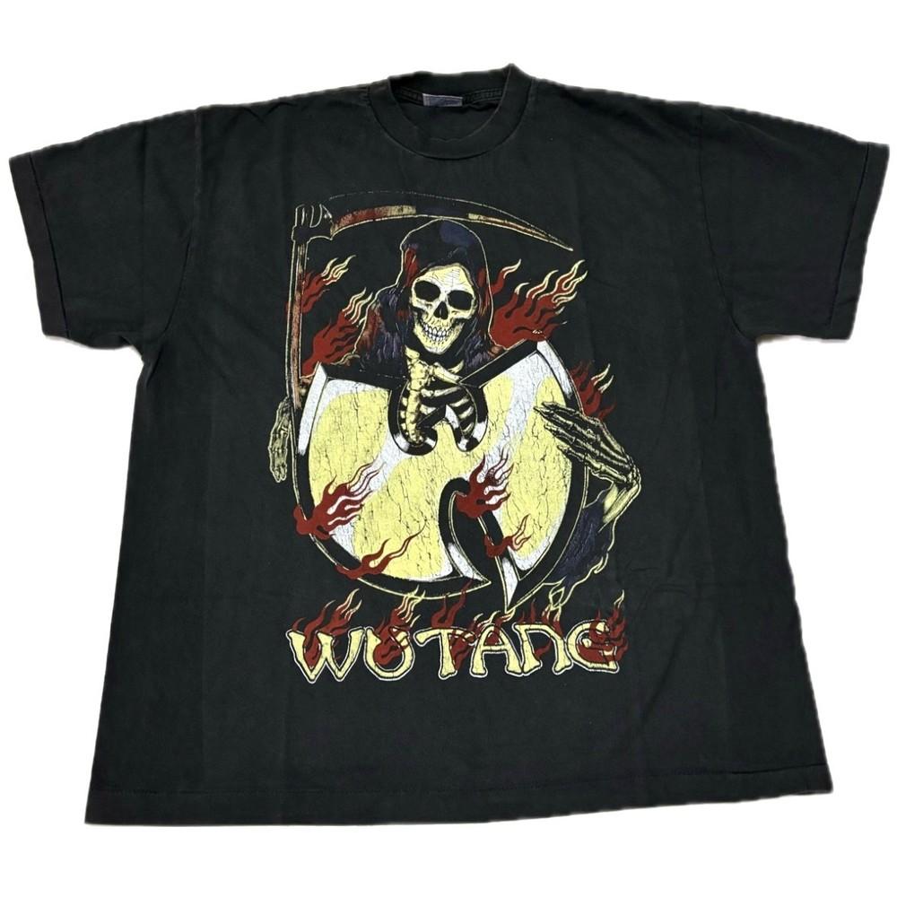 

Vintage Wu-Tang Clan Reaper Skull 90s Band Single Stitch T-Shirt REPRINT 4XL