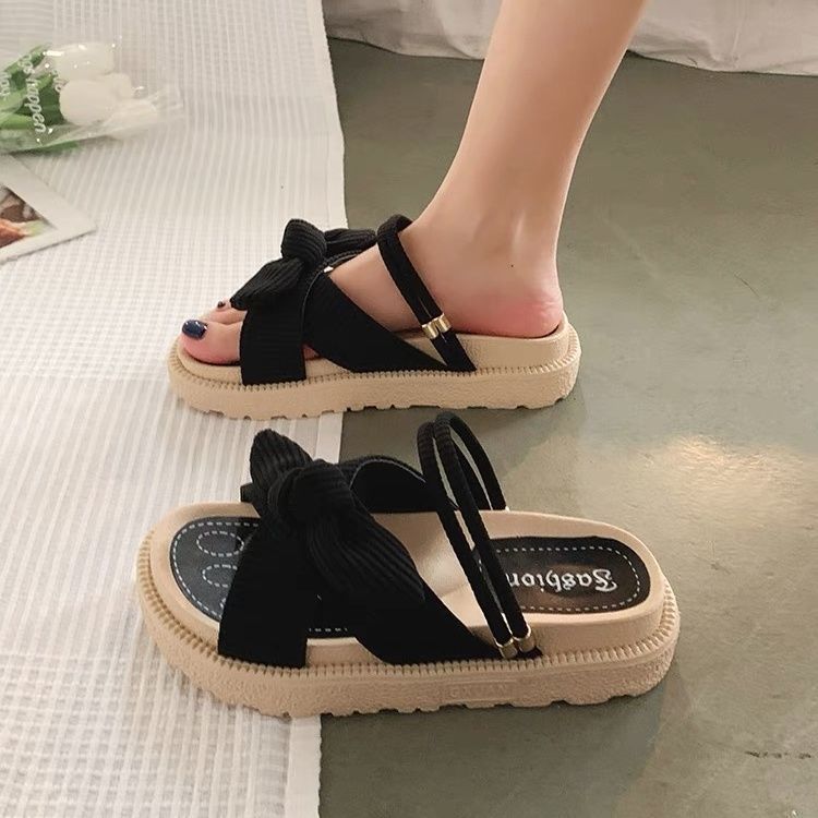 Internet Celebrity Explosion with Skirt Sandals Female Summer Fairy Wind 2025 New Fashion Student Platform Roman Flats