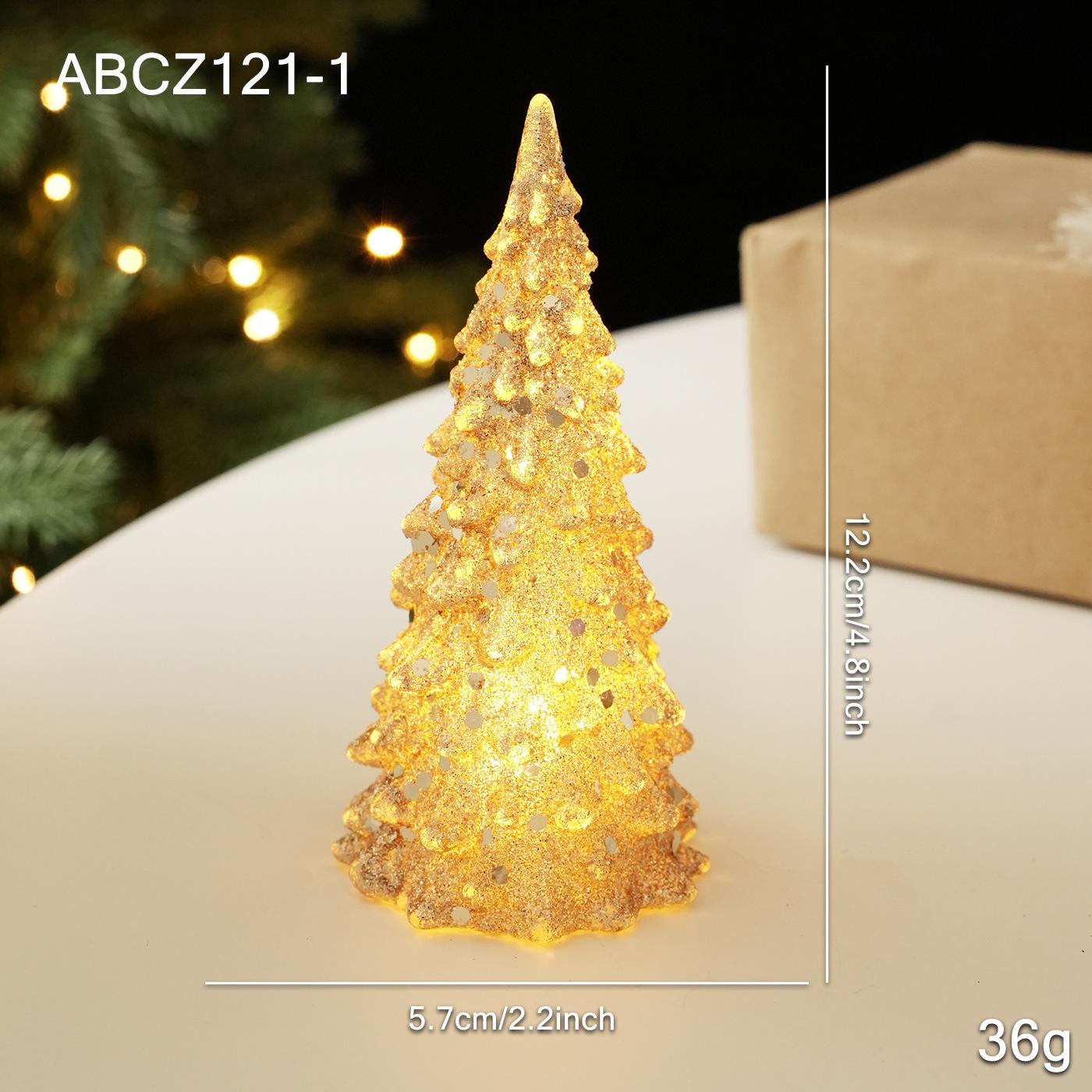 

Gold Powder Christmas Tree Ornament: Luminous Plastic Decoration for Desktop Scene