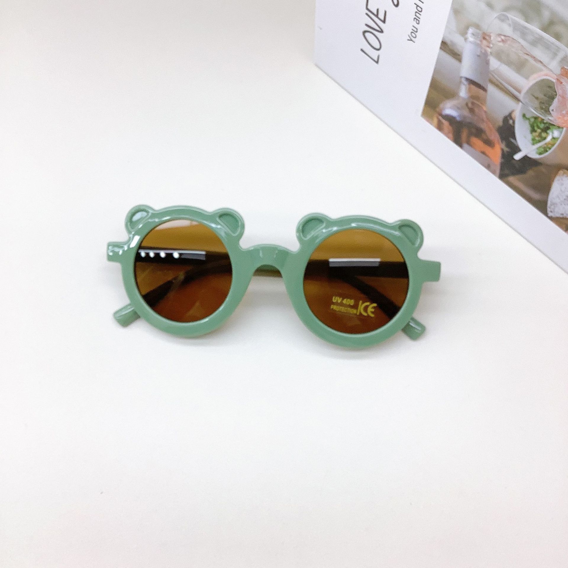 

Милые солнцезащитные очки Bear Girl, классические солнцезащитные очки для вечеринок и прогулок, детские солнцезащитные очки с защитой от солнца Uv400, солнцезащитные очки Tide озеро зеленый