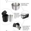 4Pcs/Set Stainless Steel Glass Set Outdoor Small Glasses Set Travel Picnic Cup Set 30/70/170Ml